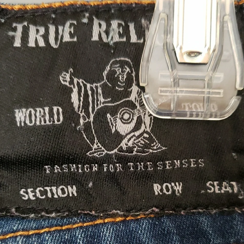 True Religion Dark Blue Jeans with Contrast Stitching